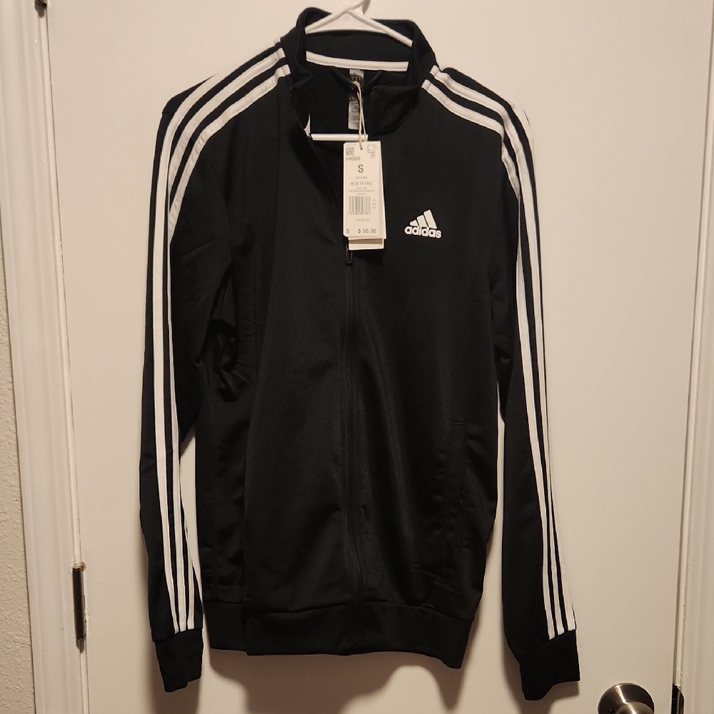 Adidas Black Jacket with White Accents